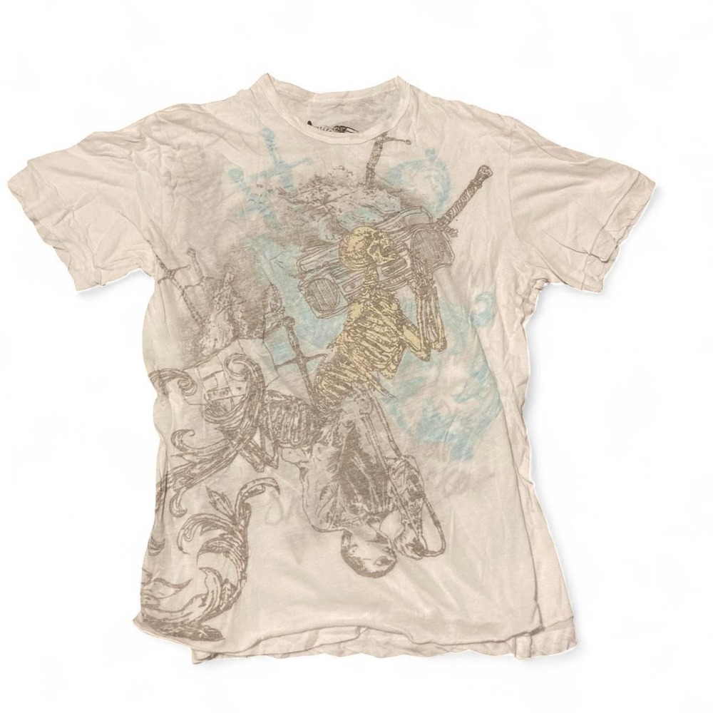 Drifter double sided y2k style graphic tee skeleton poetry single stitch XL/19